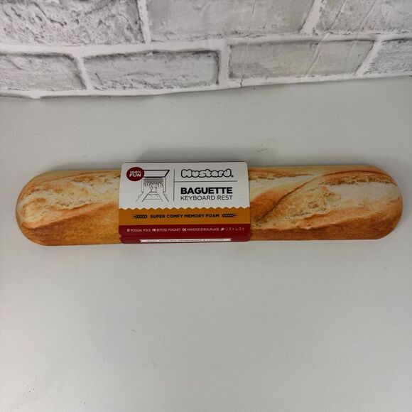Mustard Baguette Keyboard Rest Funny Gag White Elephant NWT - Picture 1 of 6